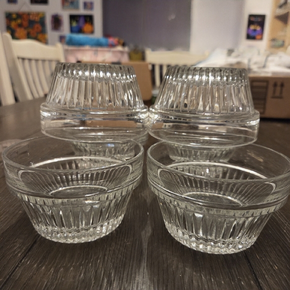 Libbey Other - Set if 6 Vintage Libbey Duratuff Winchester Clear Glass Ramekins